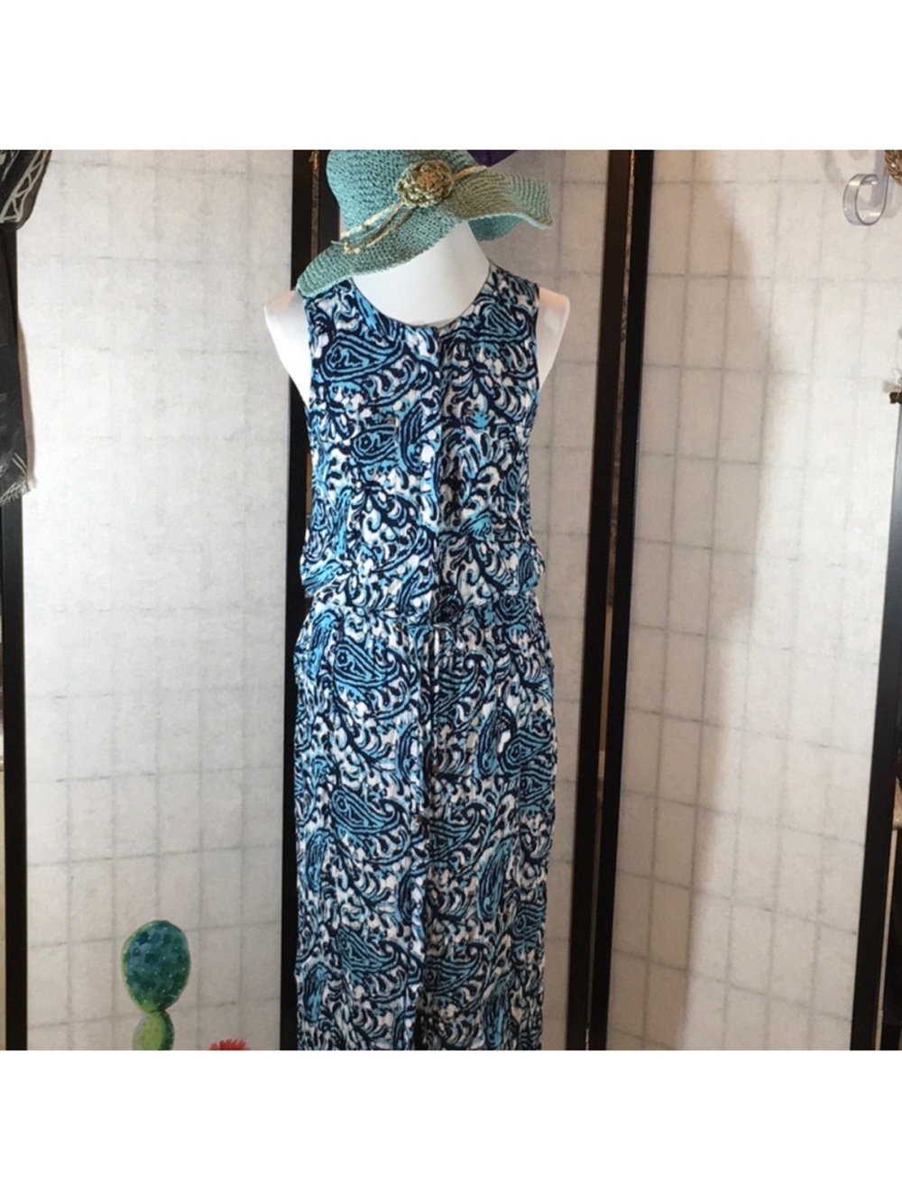Michael Kors blue crinkle beach dress Fits MEDIUM- SMALL LARGE